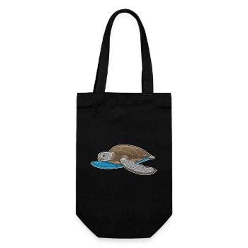 Turtle Surfing Surfboard Summer - Gift Bag for Bottles - black - Front