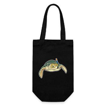 Turtle Diver Snorkel Diving - Gift Bag for Bottles - black - Front