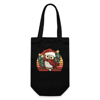 Cute Christmas Owl Christmas Owl Gift - Gift Bag for Bottles - black - Front