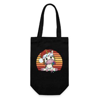 Christmas Unicorn Unicorn Unicorn Pajamas Gift - Gift Bag for Bottles - black - Front