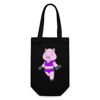 Schwein Bodybuilder Hantel Bodybuilding - Geschenkbeutel für Flaschen - Schwarz - Vorne