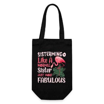 Sistermingo Like Normal Sister Flamingo - Gift Bag for Bottles - black - Front