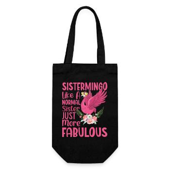 Sistermingo Like Normal Sister Flamingo - Gift Bag for Bottles - black - Front