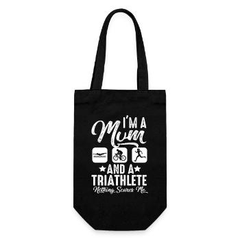 Ich Bin Eine Mutter Und Ein Triathlet - Geschenkbeutel für Flaschen - Schwarz - Vorne