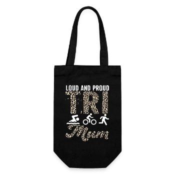 Laute Und Stolze Tri Mum Triathletin - Geschenkbeutel für Flaschen - Schwarz - Vorne