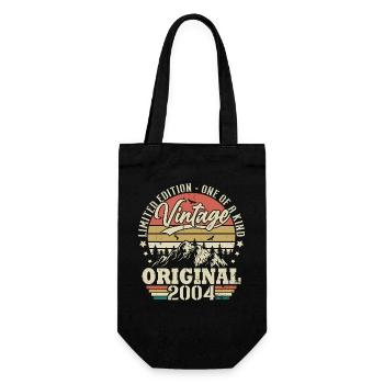 Vintage Original Geburtstag Geschenkidee 2004 - Geschenkbeutel für Flaschen - Schwarz - Vorne