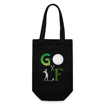 Golf - Golf Lovers - Geschenkbeutel für Flaschen - Schwarz - Vorne