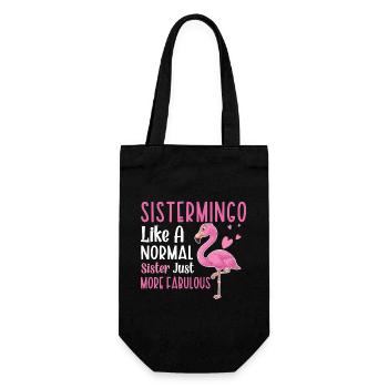 Sistermingo Like Normal Sister Flamingo - Gift Bag for Bottles - black - Front
