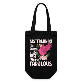Sistermingo Like Normal Sister Flamingo - Gift Bag for Bottles - black - Front