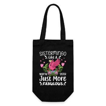Sistermingo Like Normal Sister Flamingo - Gift Bag for Bottles - black - Front