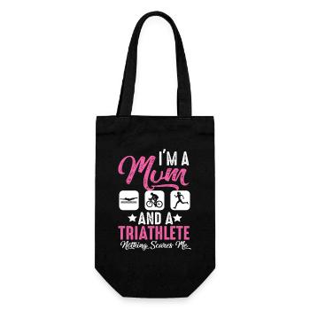 Ich Bin Eine Mutter Und Ein Triathlet - Geschenkbeutel für Flaschen - Schwarz - Vorne