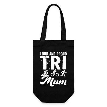 Laute Und Stolze Tri Mum Triathletin - Geschenkbeutel für Flaschen - Schwarz - Vorne