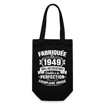 Fabriquée en 1949 - Cadeau d'anniversaire 74 ans - Sac à bouteille - noir - Devant
