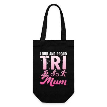 Laute Und Stolze Tri Mum Triathletin - Geschenkbeutel für Flaschen - Schwarz - Vorne