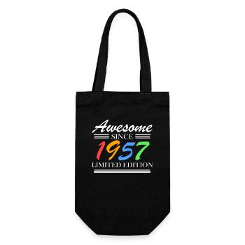 1957 - Jahrgang 1957 - Geschenkbeutel für Flaschen - Schwarz - Vorne