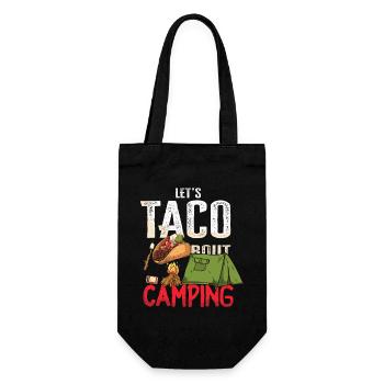 Tacos über Camping Lustiges Glamping - Geschenkbeutel für Flaschen - Schwarz - Vorne