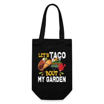 Let's Taco Bout Mein Garten Gartenarbeit - Geschenkbeutel für Flaschen - Schwarz - Vorne