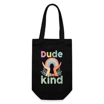 Dude Be Kind No Bullying - Gift Bag for Bottles - black - Front