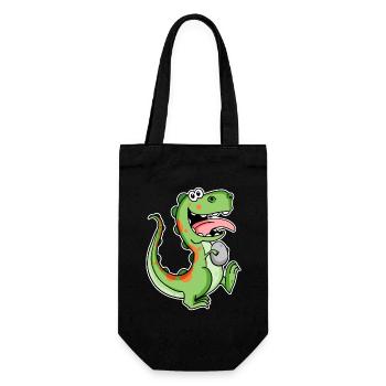 Dinosaur with Baby Dinosaur Egg - Gift Bag for Bottles - black - Front