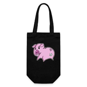 Pig Ass - Pig Butt - Gift Bag for Bottles - black - Front