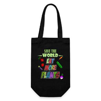Sauvez le monde mangez plus de plantes! Végétalien - Sac à bouteille - noir - Devant