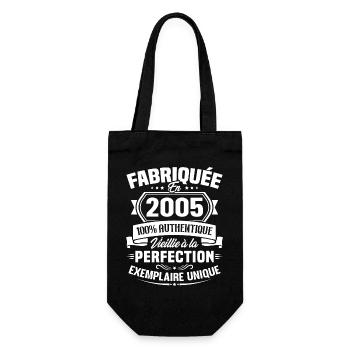 Fabriquée en 2005 - Cadeau d'anniversaire 18 ans - Sac à bouteille - noir - Devant
