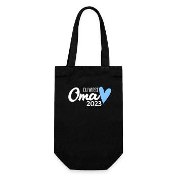 Oma 2023 Schwangerschaft verkünden - Geschenkbeutel für Flaschen - Schwarz - Vorne