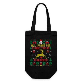Tout ce que je veux, c’est un Noël moche et drôle - Sac à bouteille - noir - Devant