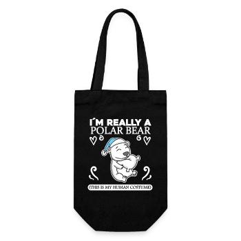 Polar bear - Gift Bag for Bottles - black - Front