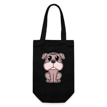 Mops Hund Hundebesitzer - Geschenkbeutel für Flaschen - Schwarz - Vorne