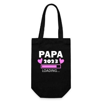 Vater 2023 - Papa 2023 Geschenk Tochter - Geschenkbeutel für Flaschen - Schwarz - Vorne