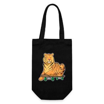 Tiger Skater Skateboard - Gift Bag for Bottles - black - Front