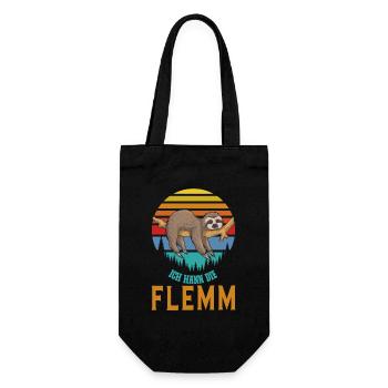Hängendes Faultier Retro Sunset Saarland - Geschenkbeutel für Flaschen - Schwarz - Vorne