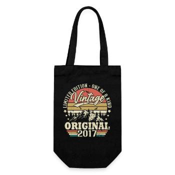 Original Vintage Geburtstag Geschenkidee 2017 - Geschenkbeutel für Flaschen - Schwarz - Vorne