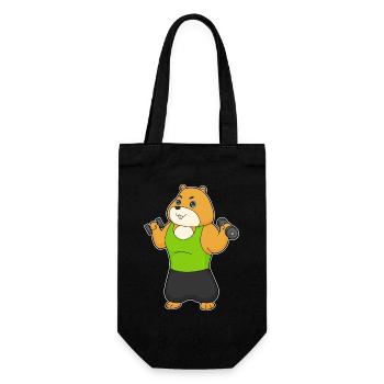 Hamster Bodybuilder Hanteln Bodybuilding - Geschenkbeutel für Flaschen - Schwarz - Vorne