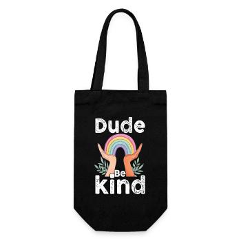 Dude Be Kind No Bullying - Gift Bag for Bottles - black - Front