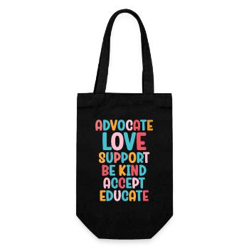 Advocate Love Support Accept Be Kind - Gift Bag for Bottles - black - Front
