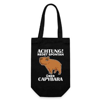 Capybara Wasserschwein - Geschenkbeutel für Flaschen - Schwarz - Vorne