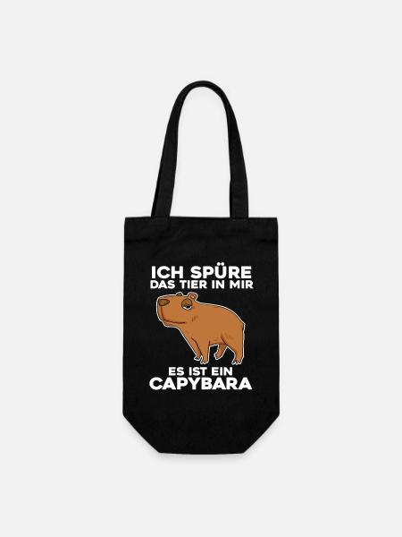 Capybara Wasserschwein - Geschenkbeutel für Flaschen - Schwarz