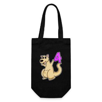Mädchen 4 Jahre alt 4. Geburtstag Geschenk - Geschenkbeutel für Flaschen - Schwarz - Vorne