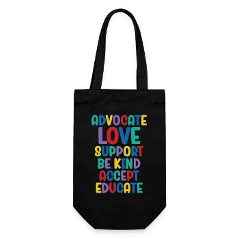 Advocate Love Support Accept Be Kind - Gift Bag for Bottles - black - Front