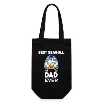 Daddy Daddy North Sea Best Seagull Dad - Gift Bag for Bottles - black - Front