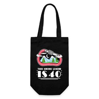 Wandern 40. Geburtstag Wanderer 40 Jahre alt - Geschenkbeutel für Flaschen - Schwarz - Vorne