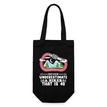 Hiking 40th birthday hiker mountain mountains - Gift Bag for Bottles - black - Front