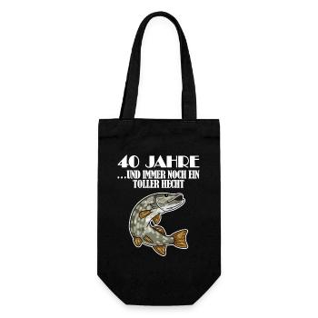 40. Geburtstag Angler Lustiger Spruch - 40 Jahre - Geschenkbeutel für Flaschen - Schwarz - Vorne