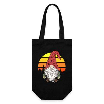Weihnachtszwerg Gnome Vintage - Geschenkbeutel für Flaschen - Schwarz - Vorne