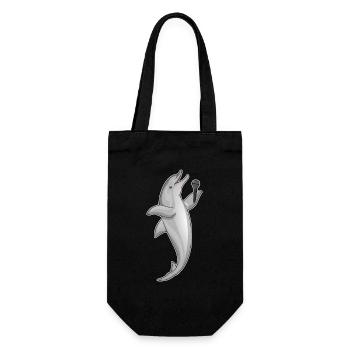 Dolphin Singer Microphone Singing - Gift Bag for Bottles - black - Front
