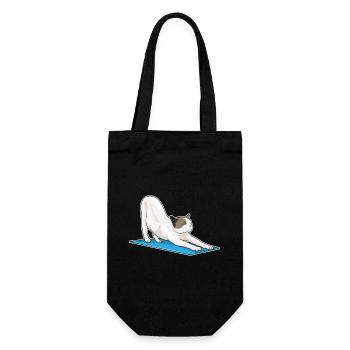 Katze Yoga Fitness Meditation - Geschenkbeutel für Flaschen - Schwarz - Vorne