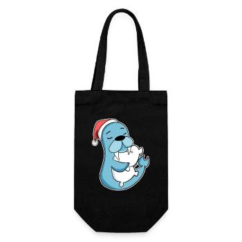 Sea Lion Christmas Sleep Sleep Sleep - Gift Bag for Bottles - black - Front