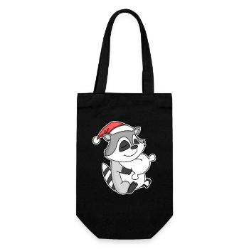 Raccoon Christmas Sleep Sleep Sleep - Gift Bag for Bottles - black - Front